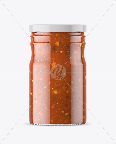 Clear Glass Jar with Bolognese Sauce Mockup