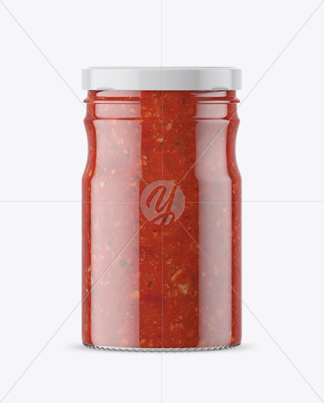 Clear Glass Jar with Meat Sauce Mockup