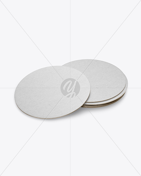 Stack of Paper Beverage Coasters Mockup