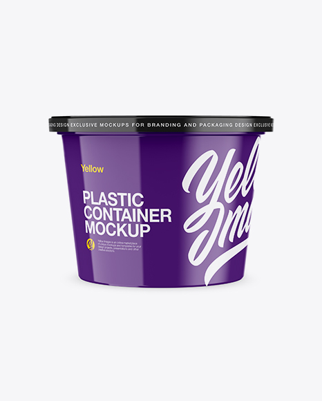 Glossy Plastic Container Mockup - Front View - Glossy+Plastic+Dairy+Bottle+Mockup+-+Front+View