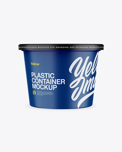 Matte Plastic Container Mockup - Front View