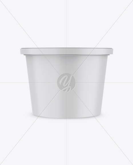 Matte Plastic Container Mockup - Front View