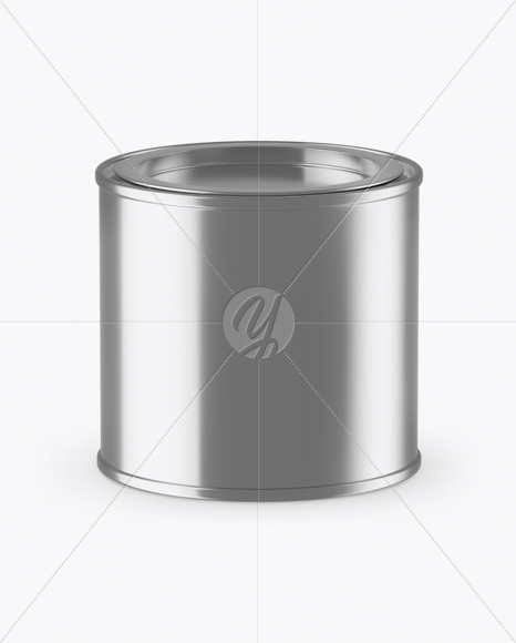 Metallic Storage Jar with Paper Label Mockup (High-Angle Shot)