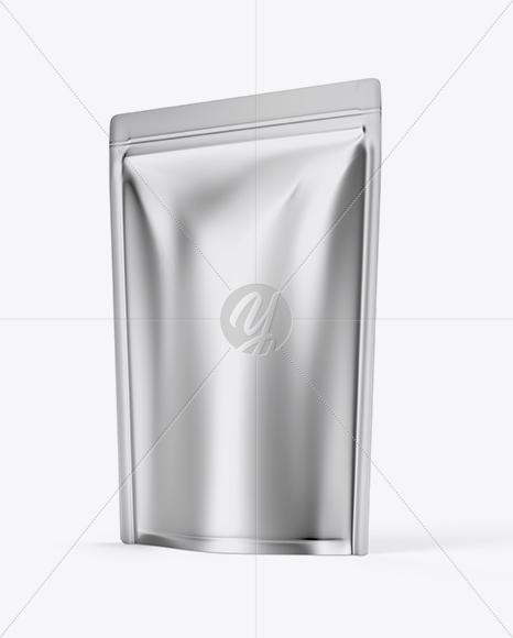 Matte Metallic Stand-up Pouch Mockup - Half Side View