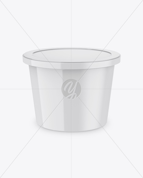 Glossy Plastic Container Mockup (High-Angle Shot)