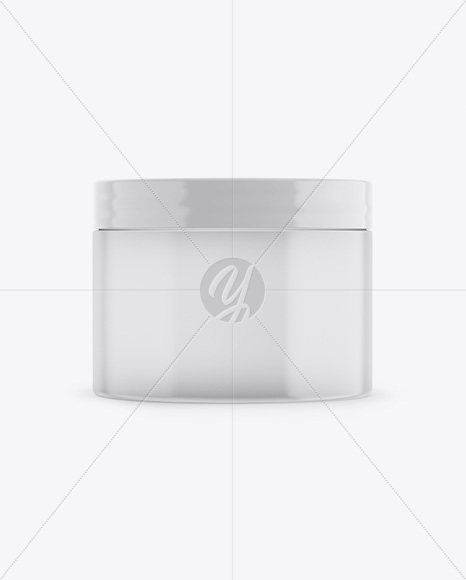 Plastic Cosmetic Jar Mockup - Front View