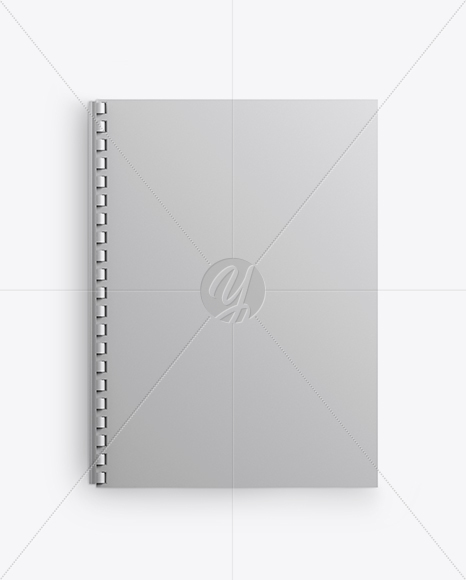 Metallic Notebook With Ring Binger Mockup - Top View