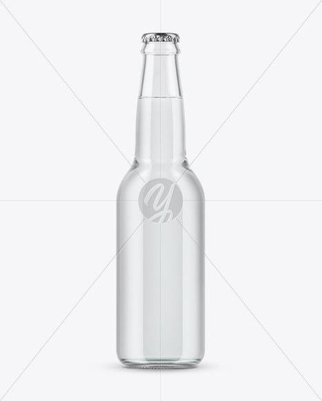 Clear Glass Bottle With Tonic Mockup