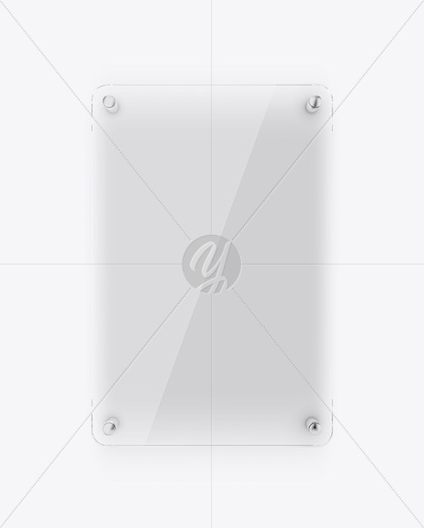 Vertical Glass Nameplate W/ Round Corners Mockup - Front View - Free