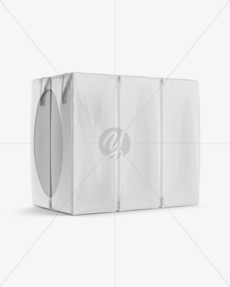 Pack With 6 Carton Package Mockup - Half Side View