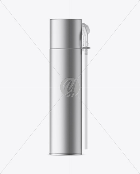 Pu-Foam Metallic Spray 500ml Can Mockup Pu-Foam Metallic Spray 500ml Can Mockup