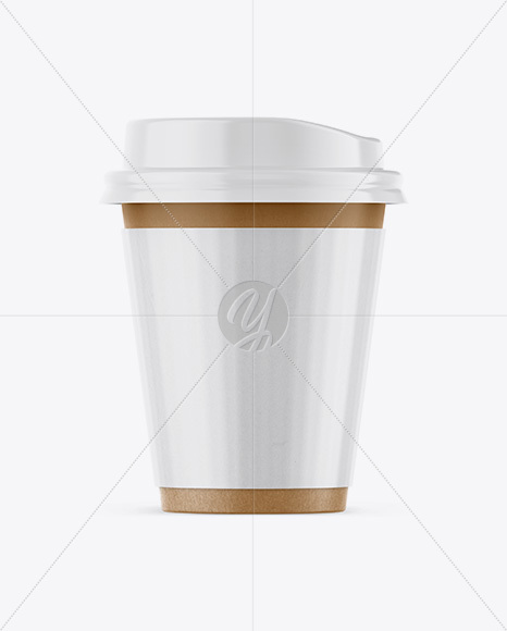 Paper Coffee Cup With Sleeve Mockup - Front View