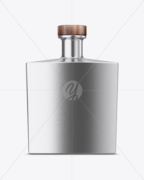 Square Metallic Glass Bottle Mockup Square Metallic Glass Bottle Mockup