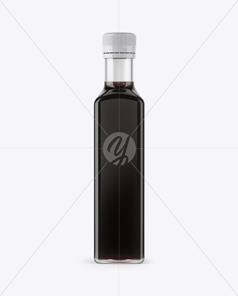 Glass Bottle 250ml w/ Wild Elderflower Vinegar Mockup - Free Download