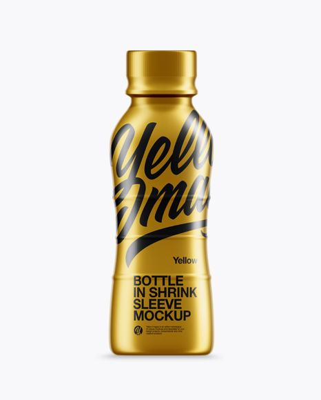 Bottle In Matte Metallic Shrink Sleeve Mockup