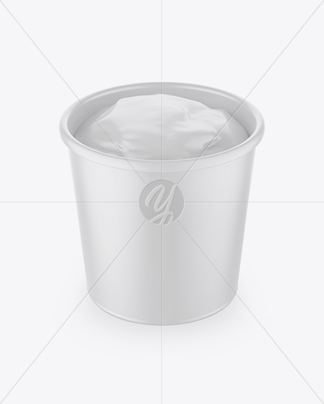 Matte Ice Cream Cup Mockup (High-Angle Shot)