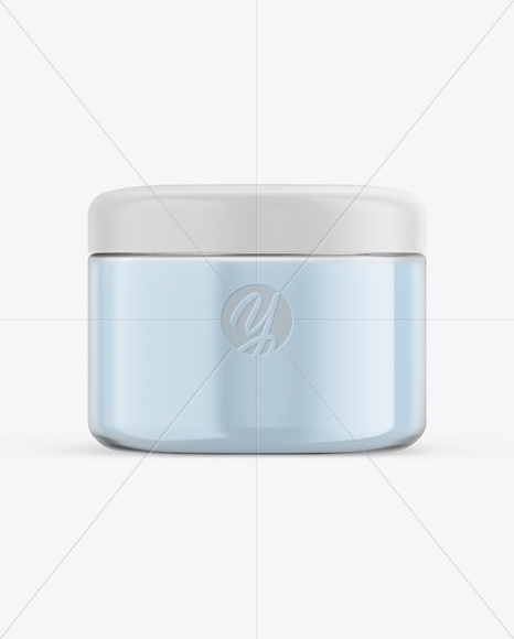 Frosted Glass Cosmetic Jar Mockup - Front View