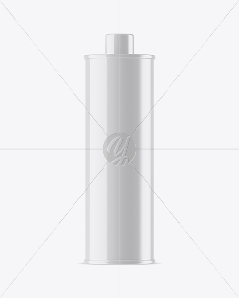 Glossy Olive Oil Tin Can w/ Cap Mockup