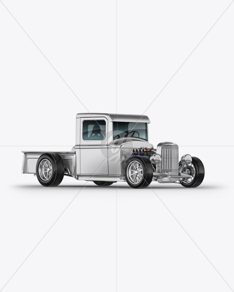 Metallic Hot Rod Mockup - Half Side View