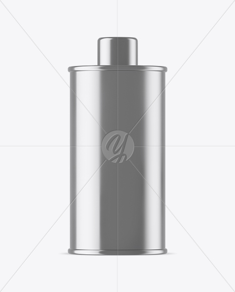 Metallic Olive Oil Tin Can w/ Cap Mockup