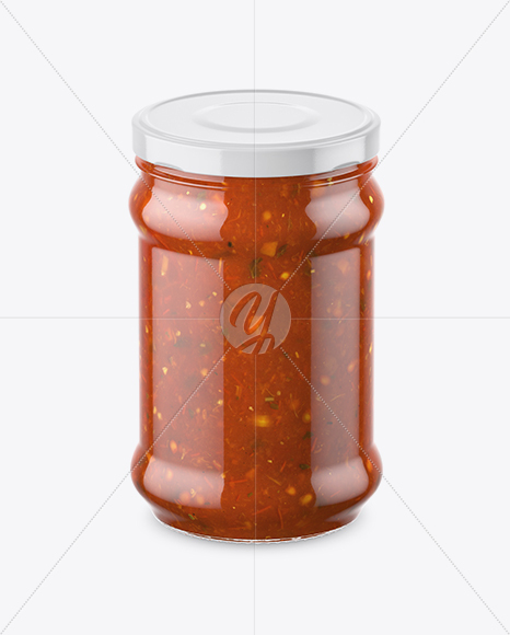 Clear Glass Jar with Bolognese Sauce Mockup (High-Angle Shot)