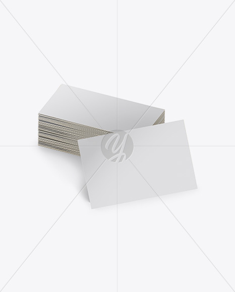 Stack of Glossy Business Cards Mockup