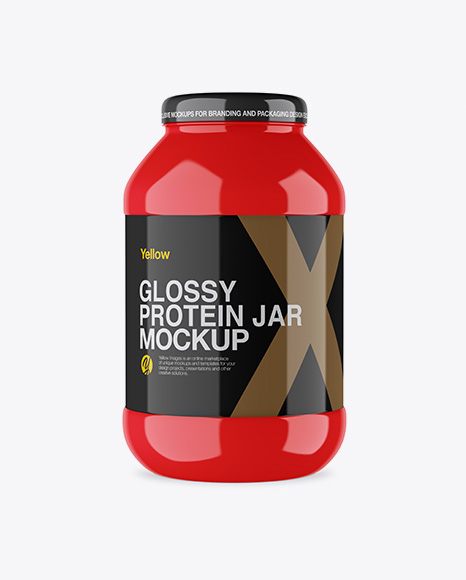 Glossy Protein Jar Mockup - Jar mockup