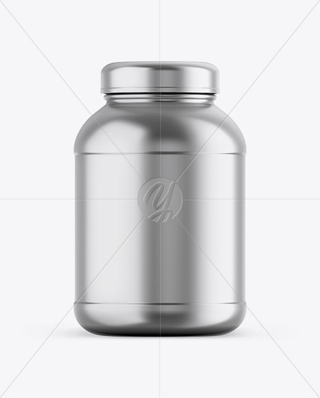 Metallic Protein Jar Mockup - Front View