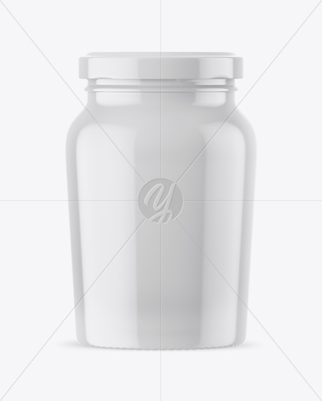 Glossy Sauce Jar Mockup - Front View Glossy Sauce Jar Mockup - Front View