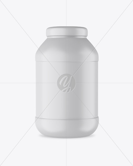 Matte Protein Jar W/ Shrink Sleeve Mockup