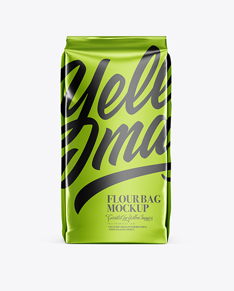 Metallic Flour Bag Mockup - Front & Side View - Flour