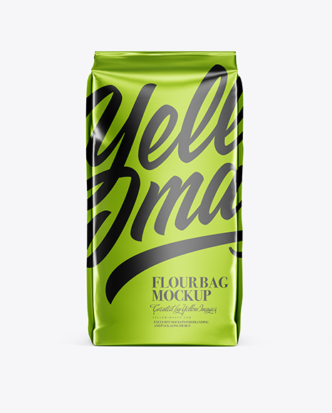 Metallic Flour Bag Mockup - Front &amp; Side View