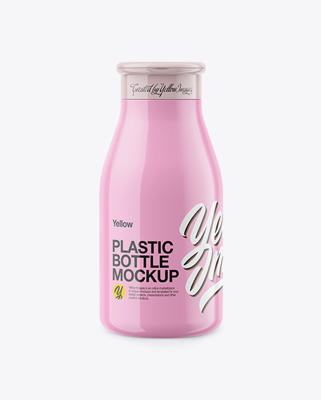 200ml Glossy Plastic Bottle Mockup