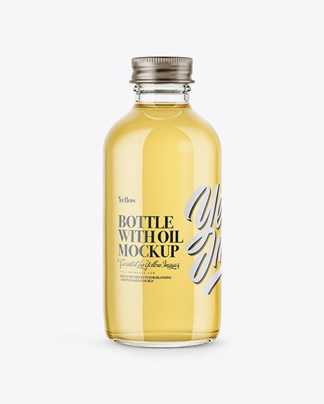 65ml Glass Bottle with Oil Mockup - Free Download Images High Quality