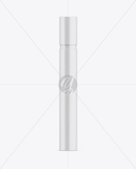 Long Glossy Paper Tube Mockup Front View