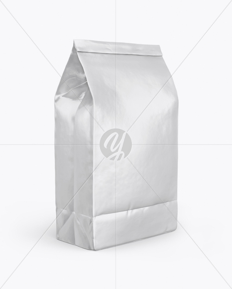 Glossy Snack Bag With Label Mockup - Half Side View