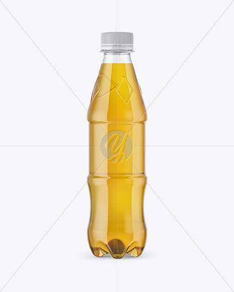 Clear Plastic 350ml Bottle with Soft Drink Mockup