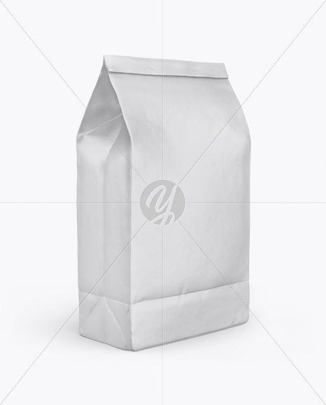 Matte Snack Bag With Label Mockup - Half Side View