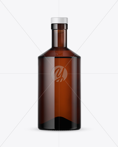 Amber Glass Bottle Mockup