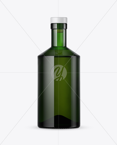 Green Glass Whisky Bottle Mockup