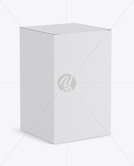 Paper Box Mockup - Half Side View (high-angle shot)