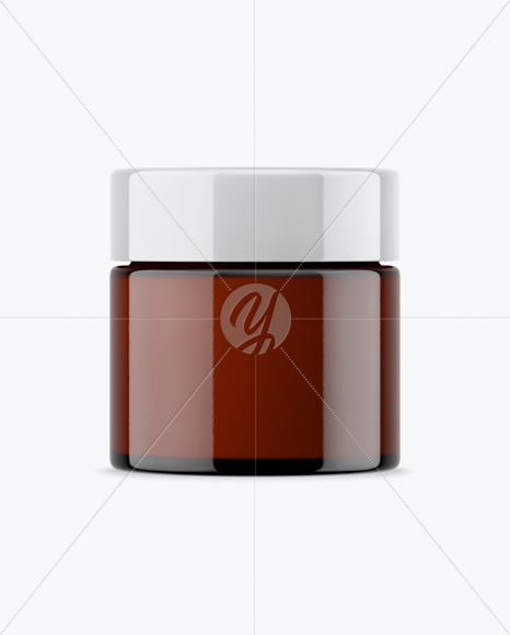 Amber Glass Cosmetic Jar Mockup