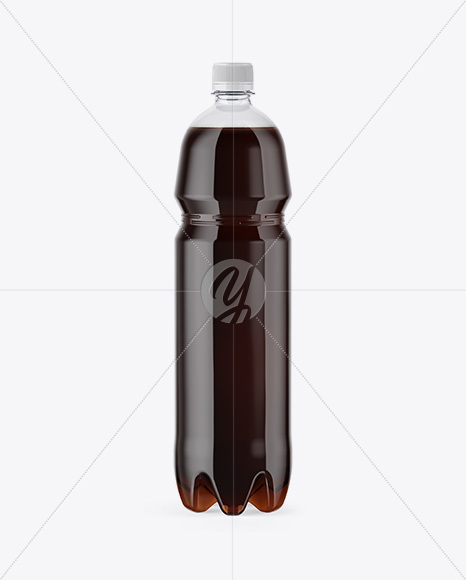 Clear PET 1,5L Bottle with Dark Drink Mockup