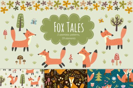 Fox Tales: patterns - Woodland backgrounds