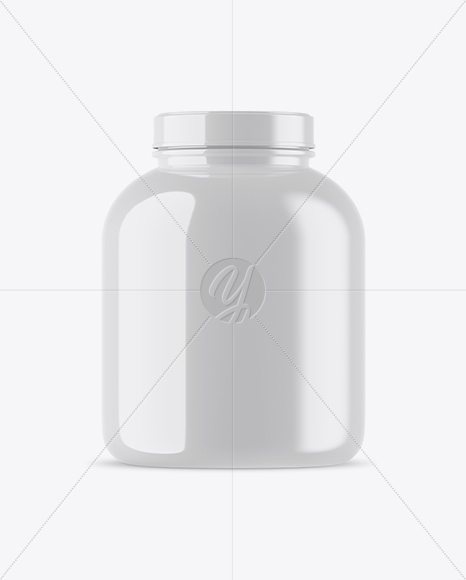 Glossy Protein Jar Mockup