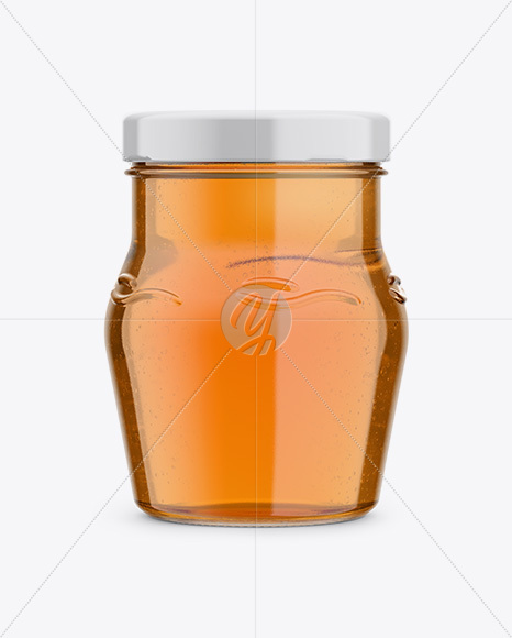 Glass Jar with Honey Mockup