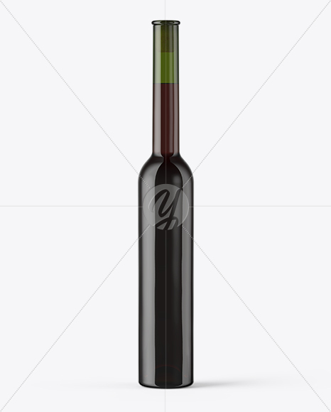 Green Glass Red Wine Bottle With Cork Mockup