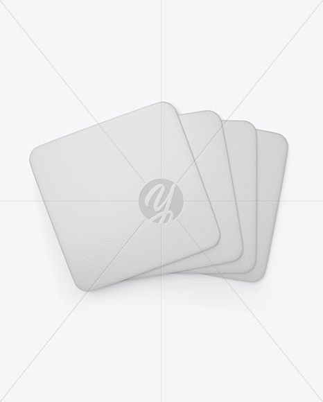 Rubber Beverage Coasters Mockup - Top View