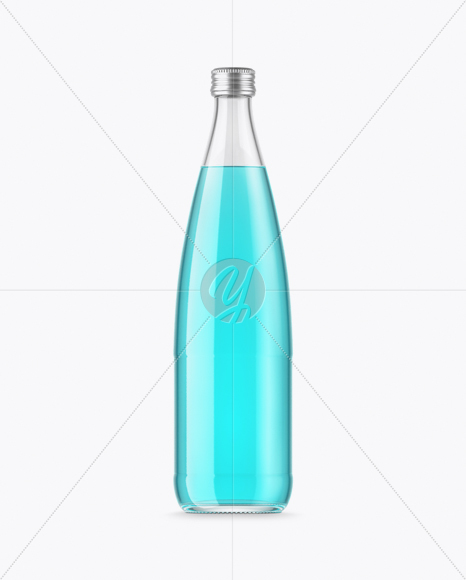 Clear Glass Soft Drink Bottle Mockup