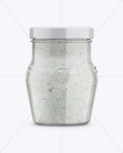 Glass Jar with Tartar Sauce Mockup - Front View - Free Download Images